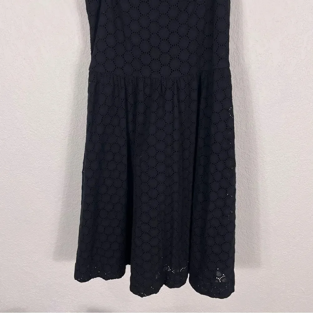 Garnet Hill Black Eyelet Cutout Dress‎ Size 6